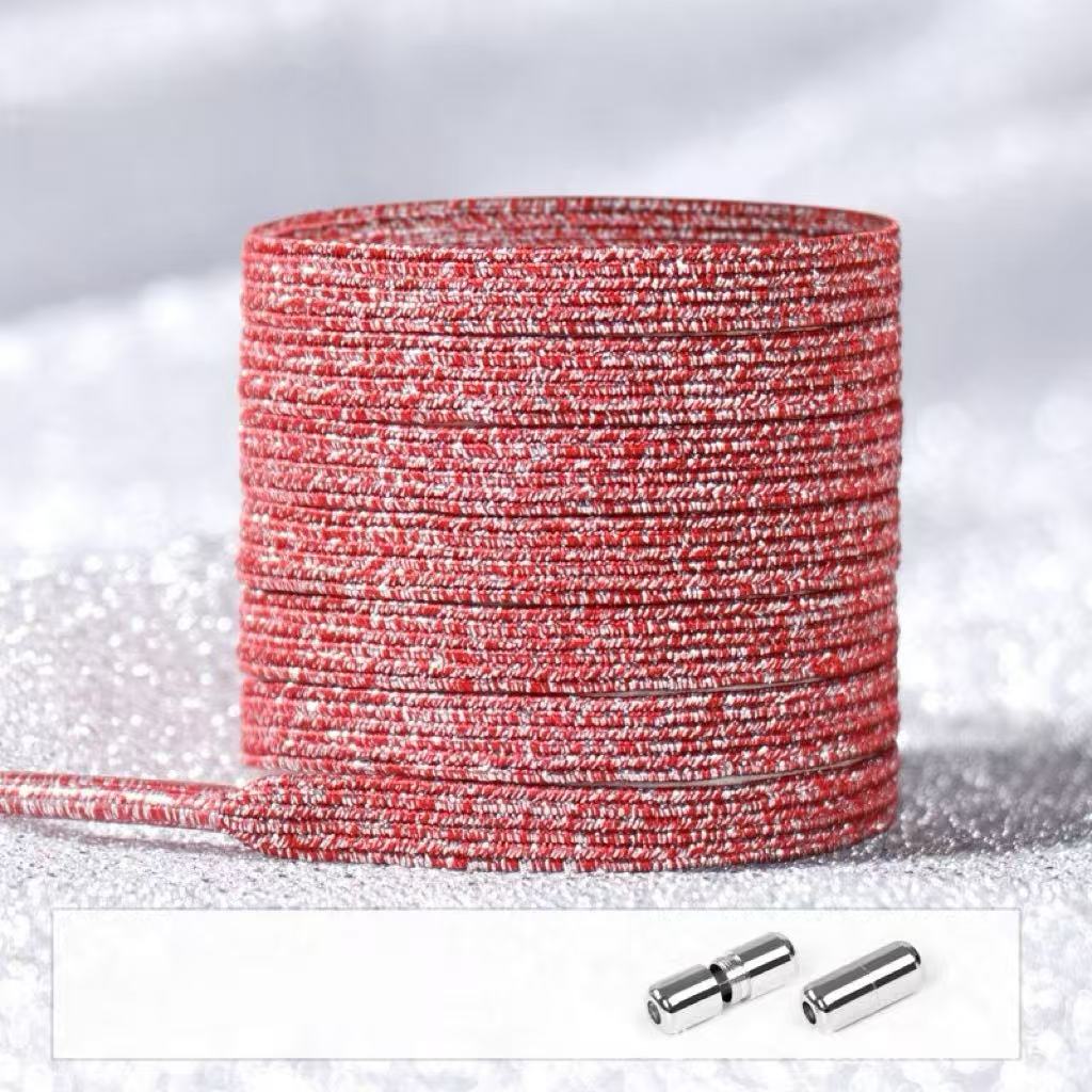 No Tie Glitter Shoelaces With Metal Buckle