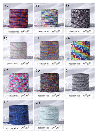 No Tie Glitter Shoelaces With Metal Buckle