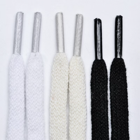 8mm Slim Flat Double Layer Cotton Shoelaces