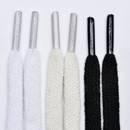 8mm Slim Flat Double Layer Cotton Shoelaces