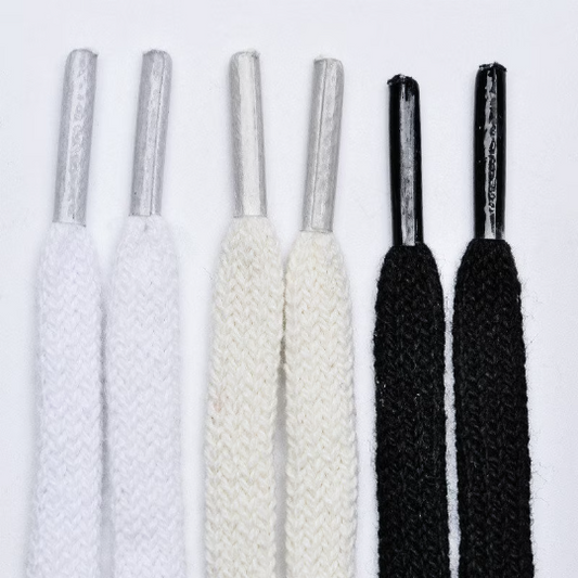 8mm Slim Flat Double Layer Cotton Shoelaces