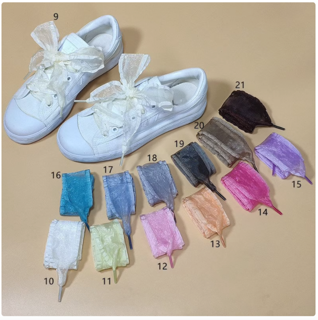 4cm Chiffon Shoelaces, Extra Fat Shoelaces