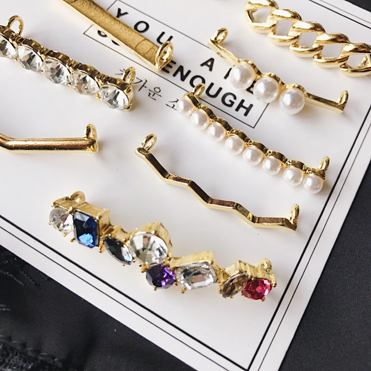 Crystal Pearl Star Gold Shoe Tag For Shoe