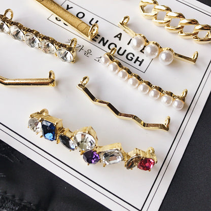 Crystal Pearl Star Gold Shoe Tag For Shoe