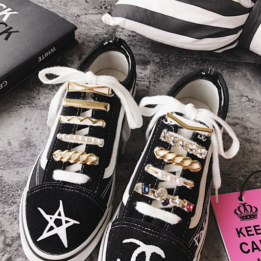 Crystal Pearl Star Gold Shoe Tag For Shoe