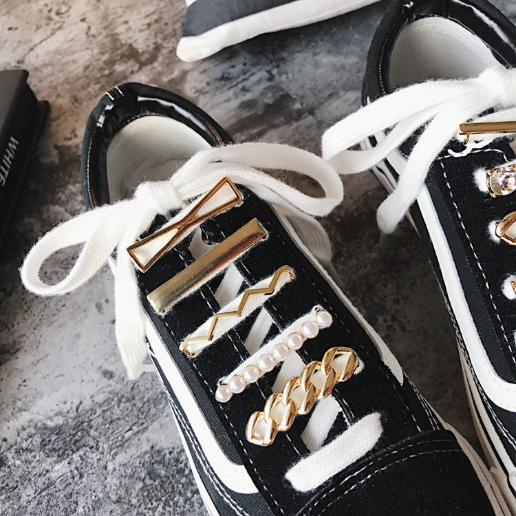 Crystal Pearl Star Gold Shoe Tag For Shoe