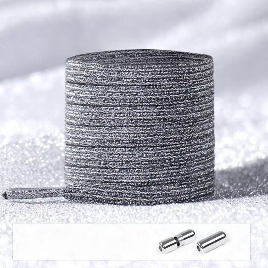 No Tie Glitter Shoelaces With Metal Buckle