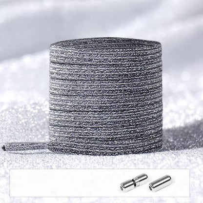 No Tie Glitter Shoelaces With Metal Buckle