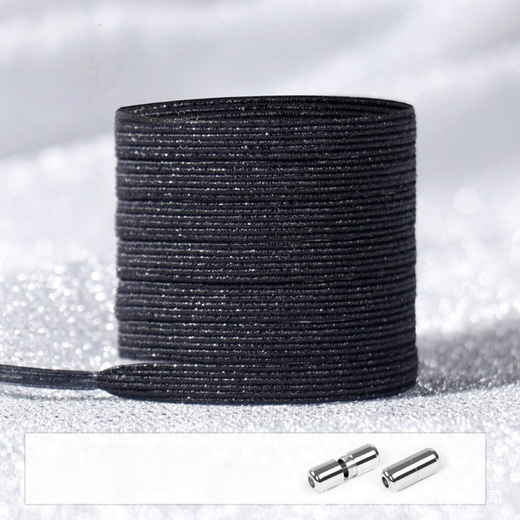 No Tie Glitter Shoelaces With Metal Buckle