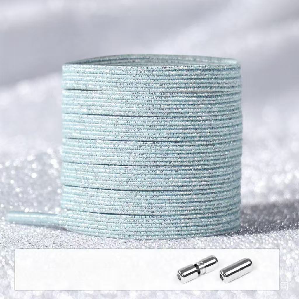 No Tie Glitter Shoelaces With Metal Buckle