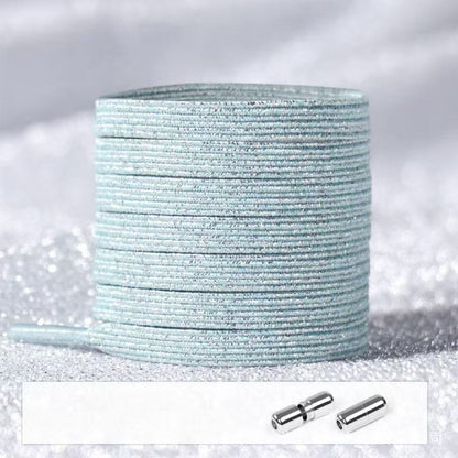 No Tie Glitter Shoelaces With Metal Buckle