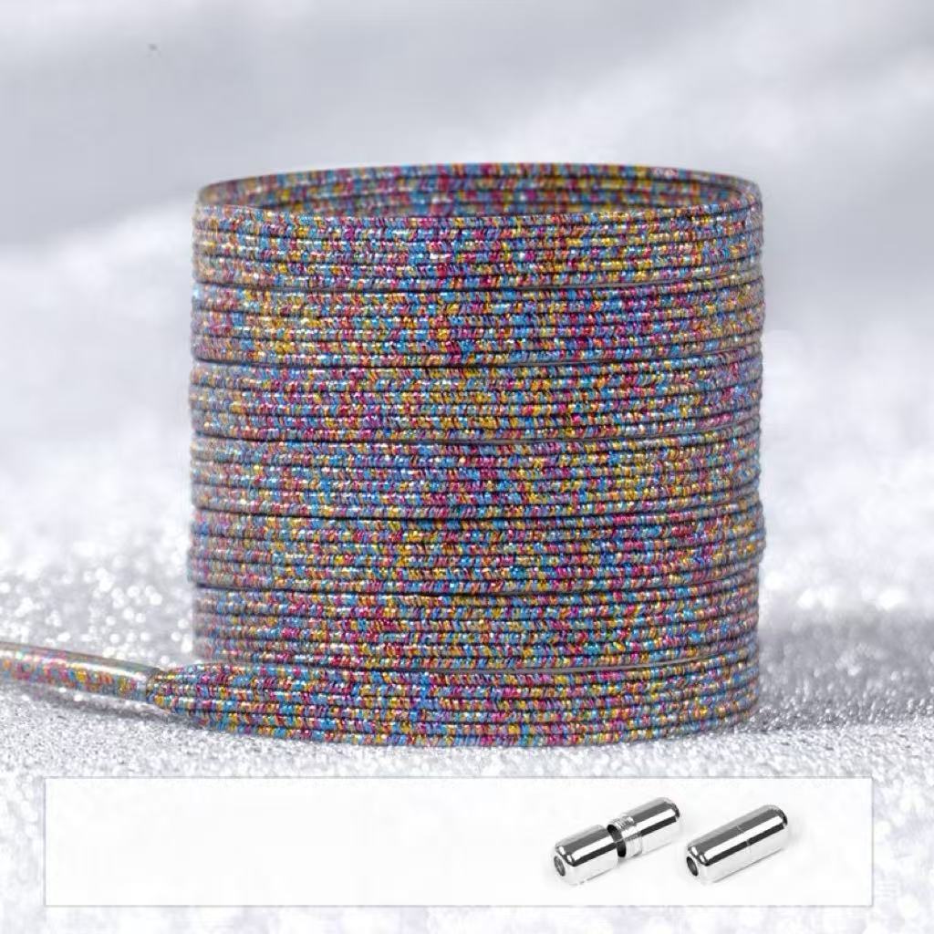 No Tie Glitter Shoelaces With Metal Buckle