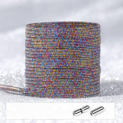 No Tie Glitter Shoelaces With Metal Buckle