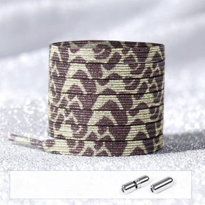 No Tie Glitter Shoelaces With Metal Buckle