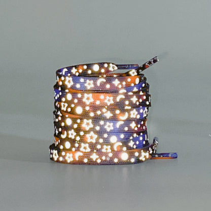 Star and Moon Light Reflective Rope Shoelaces