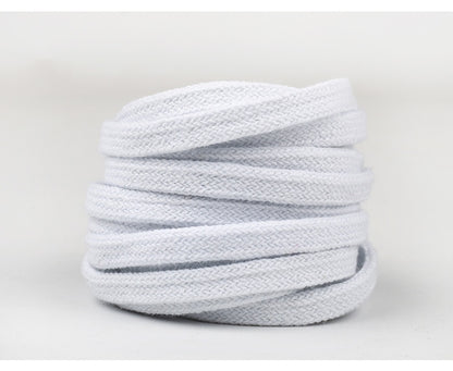 8mm Slim Flat Double Layer Cotton Shoelaces