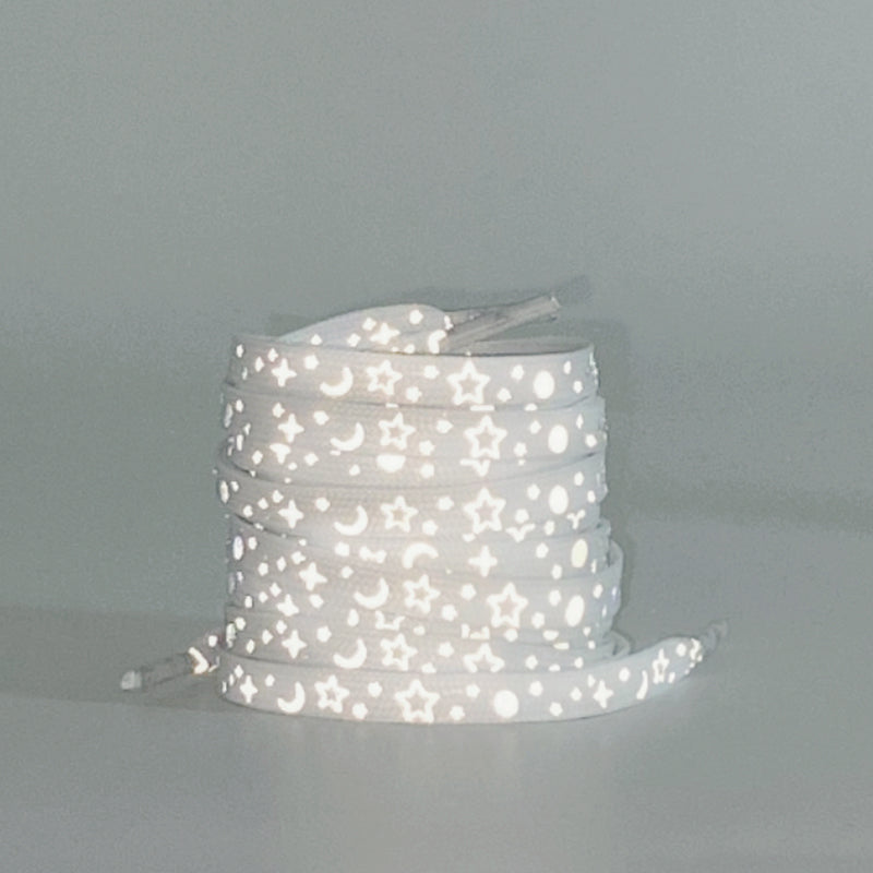Star and Moon Light Reflective Rope Shoelaces