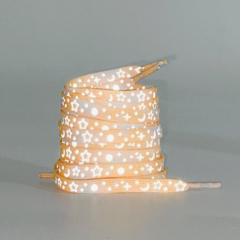 Star and Moon Light Reflective Rope Shoelaces
