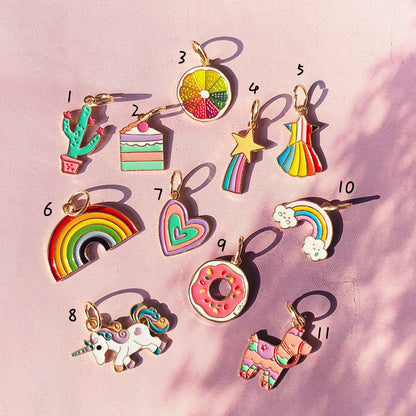 Rainbow Heart Unicorn Star Pendant For Shoelaces