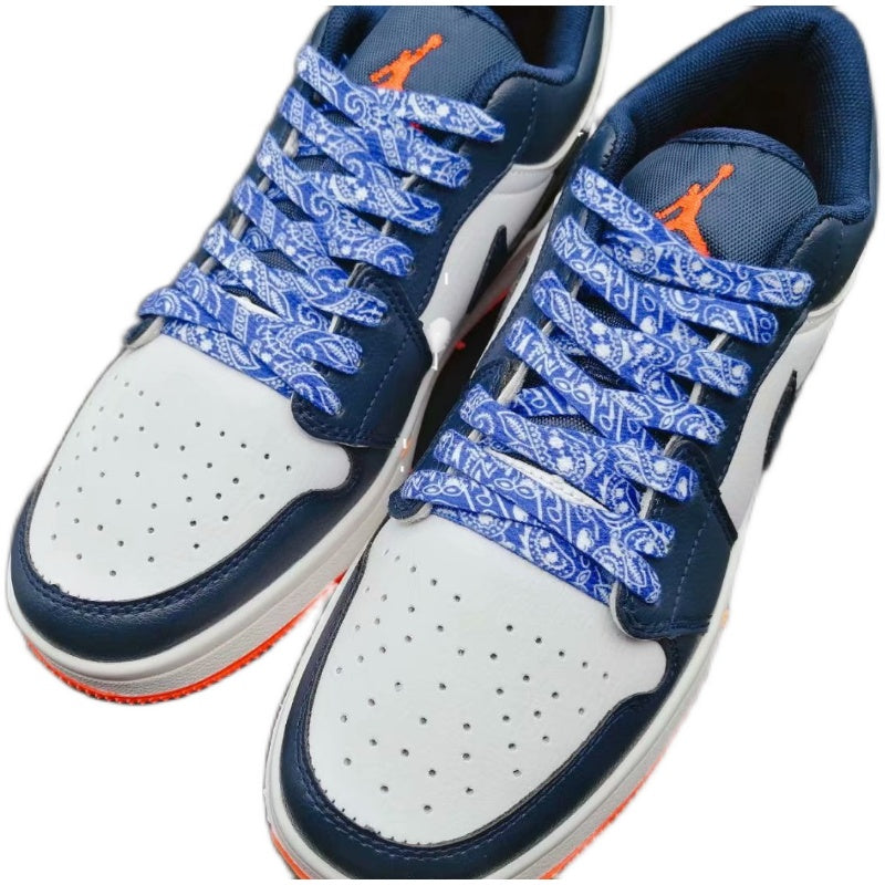 Blue Paisley Shoelaces