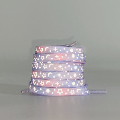 Star and Moon Light Reflective Rope Shoelaces