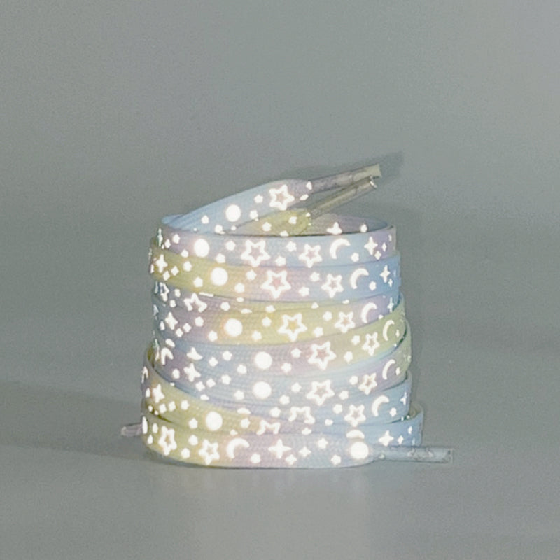 Star and Moon Light Reflective Rope Shoelaces