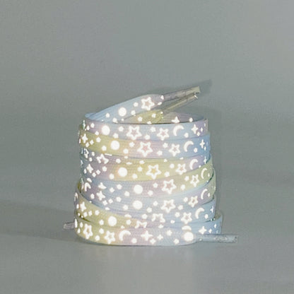 Star and Moon Light Reflective Rope Shoelaces