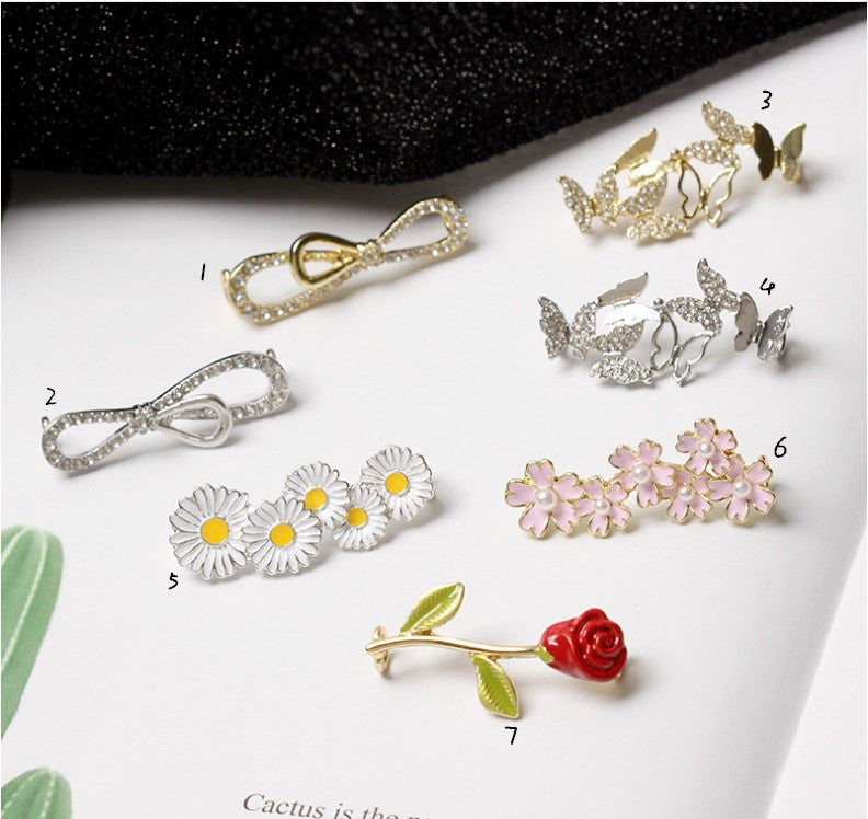 Rose Butterfly Daisy Bowknot Shoe Shoe Tag