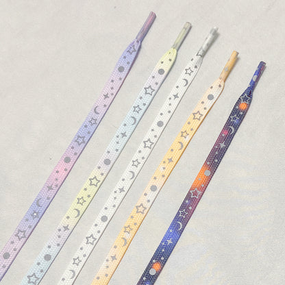 Star and Moon Light Reflective Rope Shoelaces