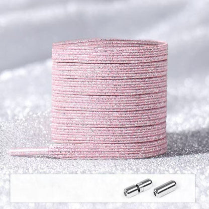 No Tie Glitter Shoelaces With Metal Buckle