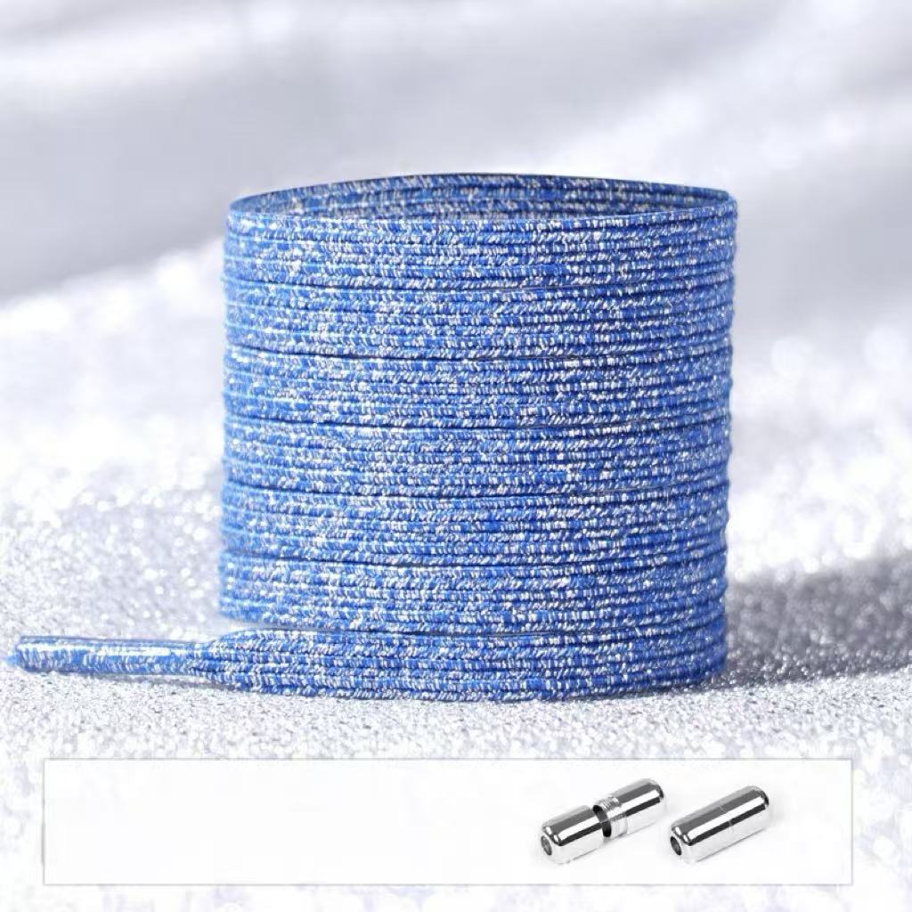 No Tie Glitter Shoelaces With Metal Buckle