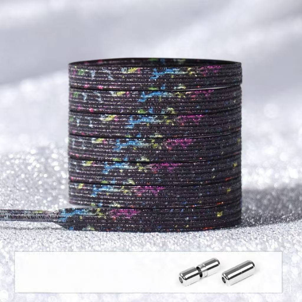 No Tie Glitter Shoelaces With Metal Buckle