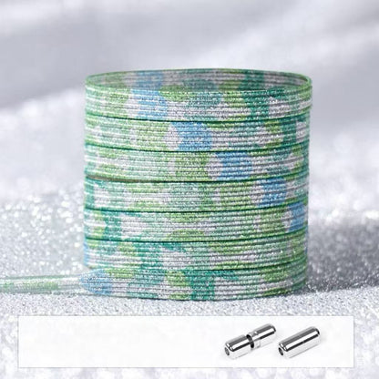 No Tie Glitter Shoelaces With Metal Buckle