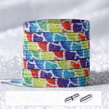 No Tie Glitter Shoelaces With Metal Buckle