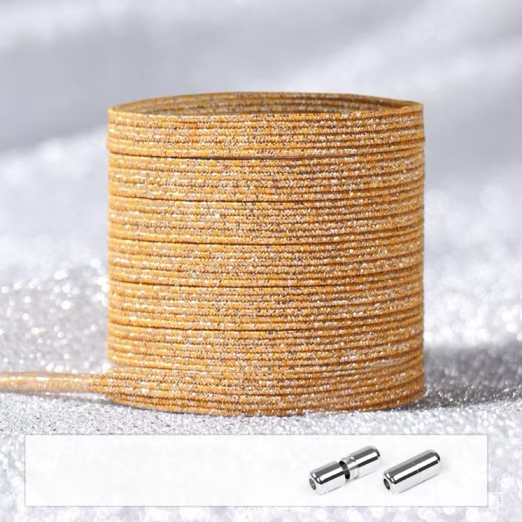 No Tie Glitter Shoelaces With Metal Buckle