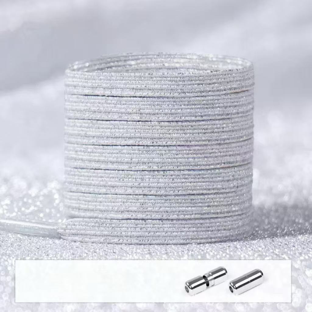 No Tie Glitter Shoelaces With Metal Buckle