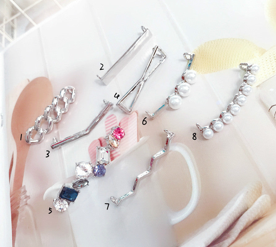 Crystal Pearl Star Silver Shoe Tag For Shoe