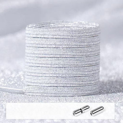 No Tie Glitter Shoelaces With Metal Buckle