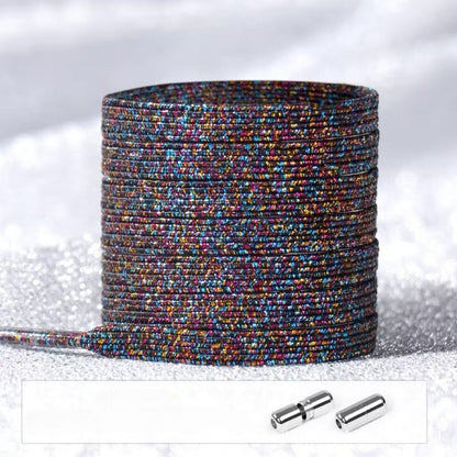 No Tie Glitter Shoelaces With Metal Buckle