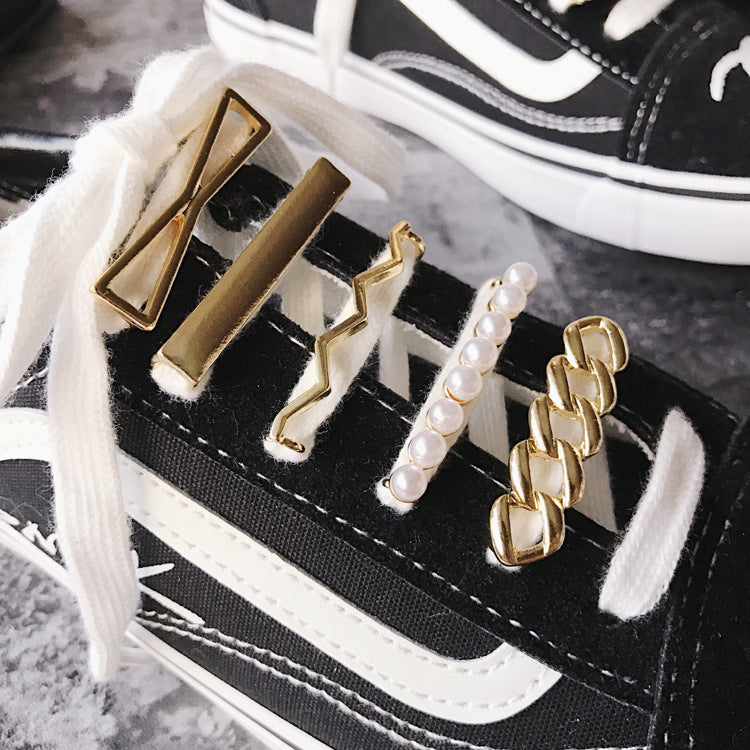 Crystal Pearl Star Gold Shoe Tag For Shoe